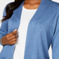 Karen Scott Cardigan Feminino Frente Aberta Azul Tamanho P