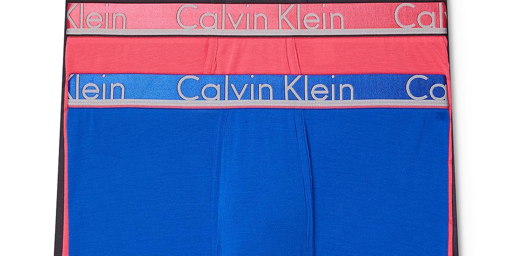 Cuecas Boxer Calvin Klein Masculinas de Microfibra, Pacote com 3, Azul, Tamanho Pequeno