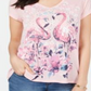 Estilo &amp; Co Feminino Estampa Gráfica Cano Alto Baixo Rosa Tamanho Médio