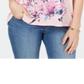 Estilo &amp; Co Feminino Estampa Gráfica Cano Alto Baixo Rosa Tamanho Médio