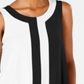 Blusa sem mangas Alfani feminina com blocos de cores, preta, tamanho pequeno