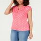 Camisa polo feminina estampada Charter Club rosa tamanho grande