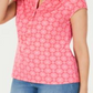 Camisa polo feminina estampada Charter Club rosa tamanho grande