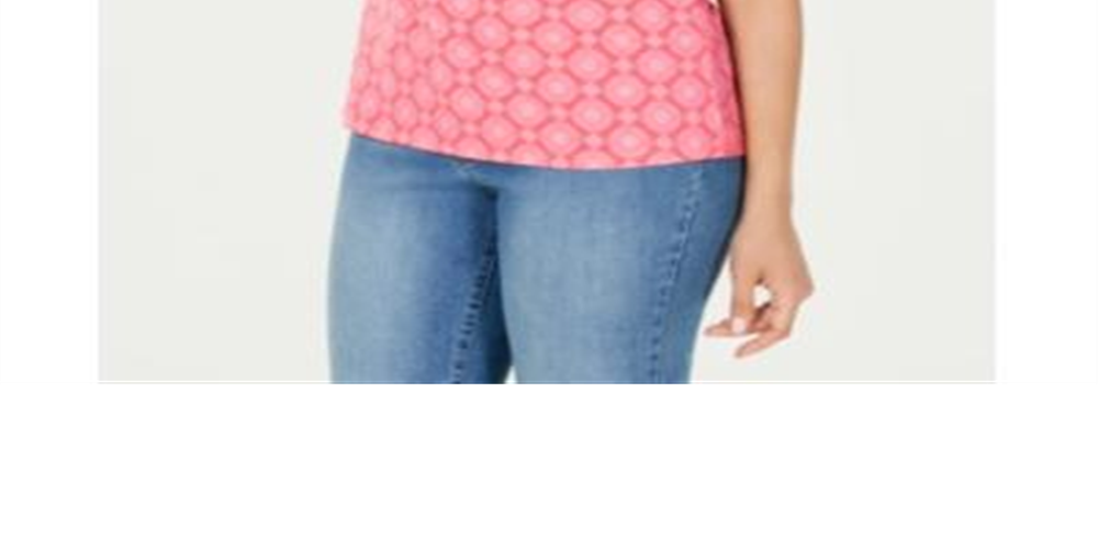 Camisa polo feminina estampada Charter Club rosa tamanho grande