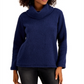 Suéter feminino estilo &amp; co com gola alta em sherpa, azul, tamanho extragrande