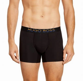 Hugo Boss Men's Boxer Brief Logo Elastic Underwear Black Size Large