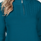 Karen Scott Suéter Feminino de Algodão com Zíper e Gola Azul-petróleo Tamanho XX-G