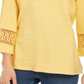 Top de crochê feminino Charter Club com detalhes, amarelo, tamanho XX-G