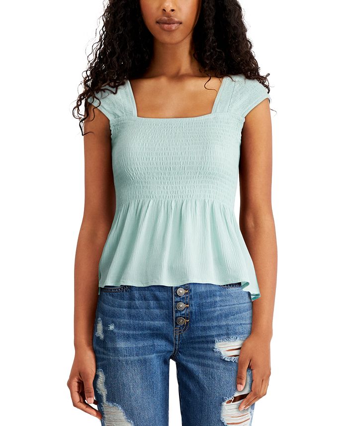 Blusa franzida Ultra Flirt Junior Azul Tamanho P