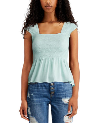 Blusa franzida Ultra Flirt Junior Azul Tamanho P