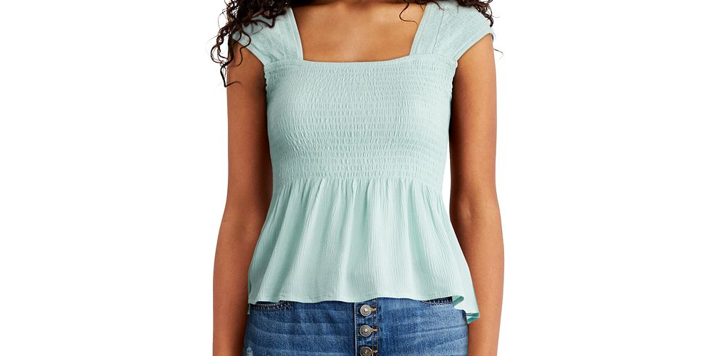 Blusa franzida Ultra Flirt Junior Azul Tamanho P