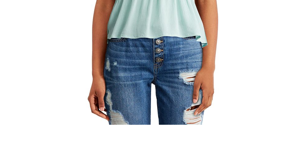 Blusa franzida Ultra Flirt Junior Azul Tamanho P