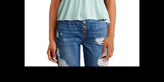 Blusa franzida Ultra Flirt Junior Azul Tamanho P