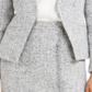 Calvin Klein Blazer Feminino Tweed Frente Aberta Cinza Tamanho 4