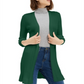 Cardigan feminino canelado aberto Maison Jules, verde, tamanho XX-G