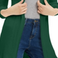 Cardigan feminino canelado aberto Maison Jules, verde, tamanho XX-G