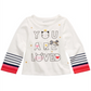 Camiseta infantil First Impressions de algodão com estampa gráfica de manga comprida, tamanho 24 meses, branca