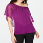 Thalia Sodi Triple Threat Top ombro a ombro feminino roxo tamanho grande