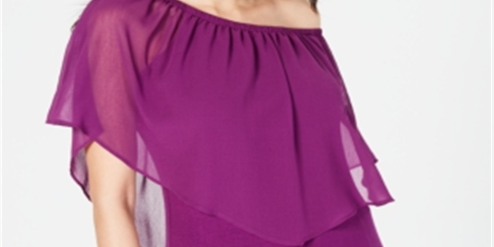 Thalia Sodi Triple Threat Top ombro a ombro feminino roxo tamanho grande