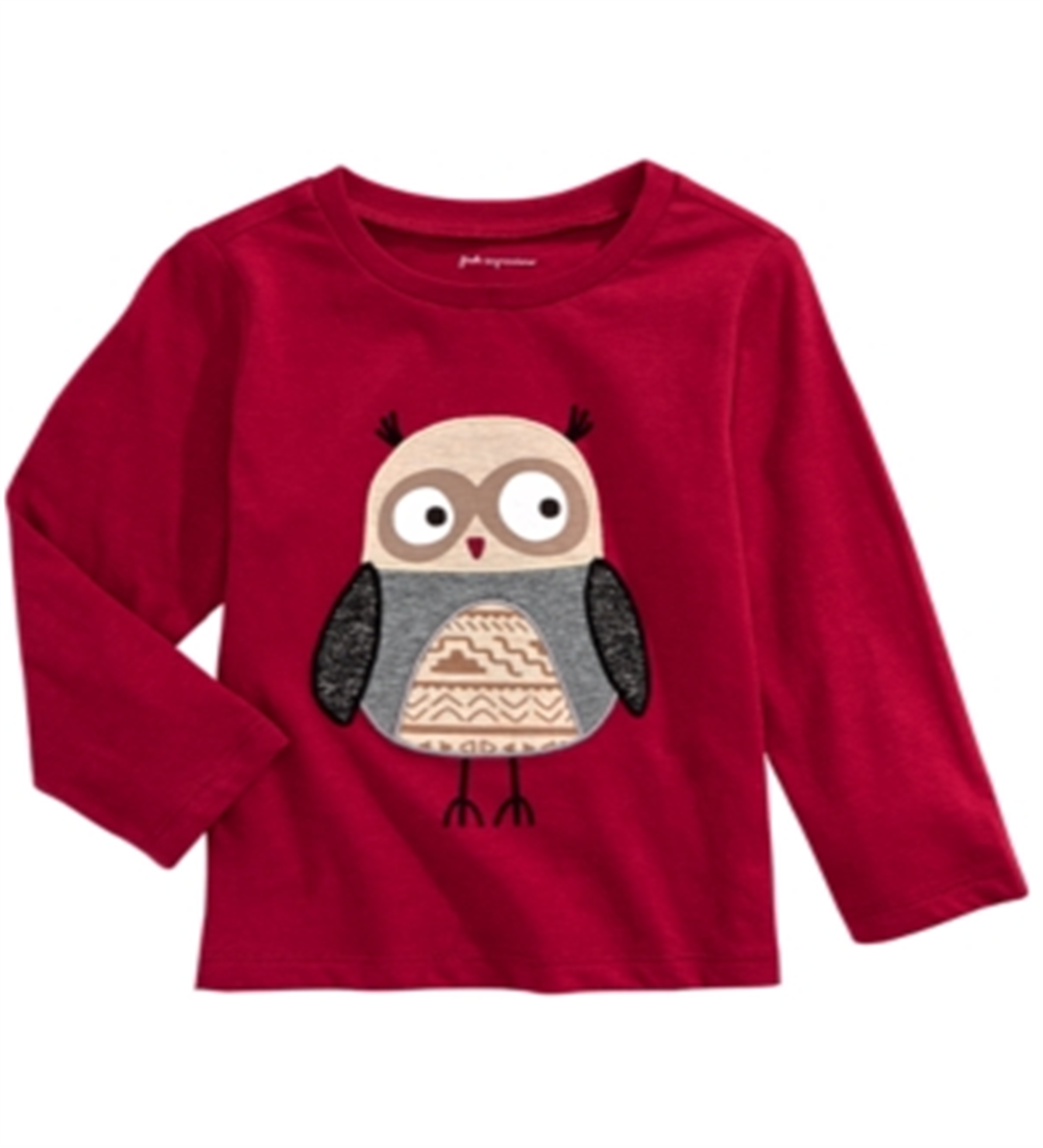 Camiseta infantil First Impressions Baby Boy Cotton Little Owl, vermelha, tamanho 24 meses