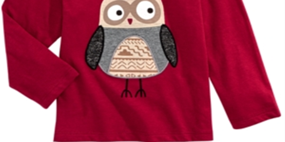 Camiseta infantil First Impressions Baby Boy Cotton Little Owl, vermelha, tamanho 24 meses