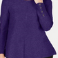 Suéter Alfani Feminino com Detalhe de Botão de Pressão e Canelado Roxo Tamanho Grande