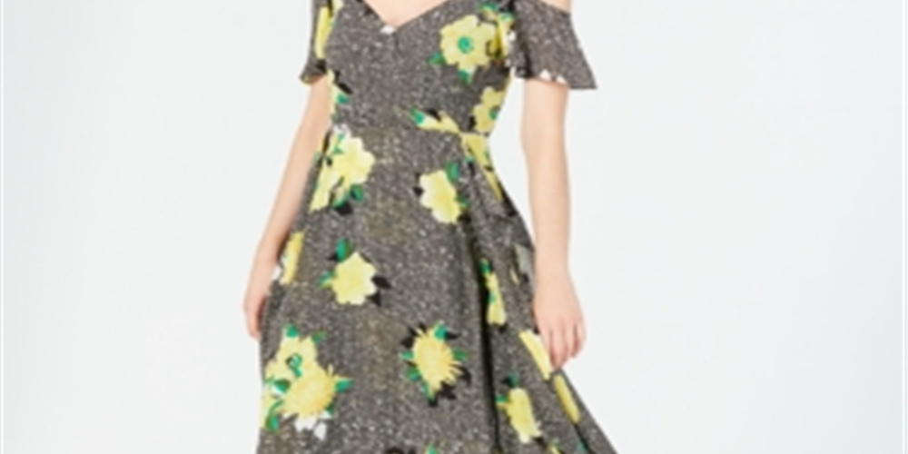 Vestido MIDI Floral Vichy Feminino INC International Concepts Azul Floral Tamanho Pequeno P