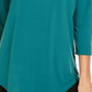 JM Collection Top Feminino Gola Redonda Manga 3/4 Verde Tamanho Pequeno