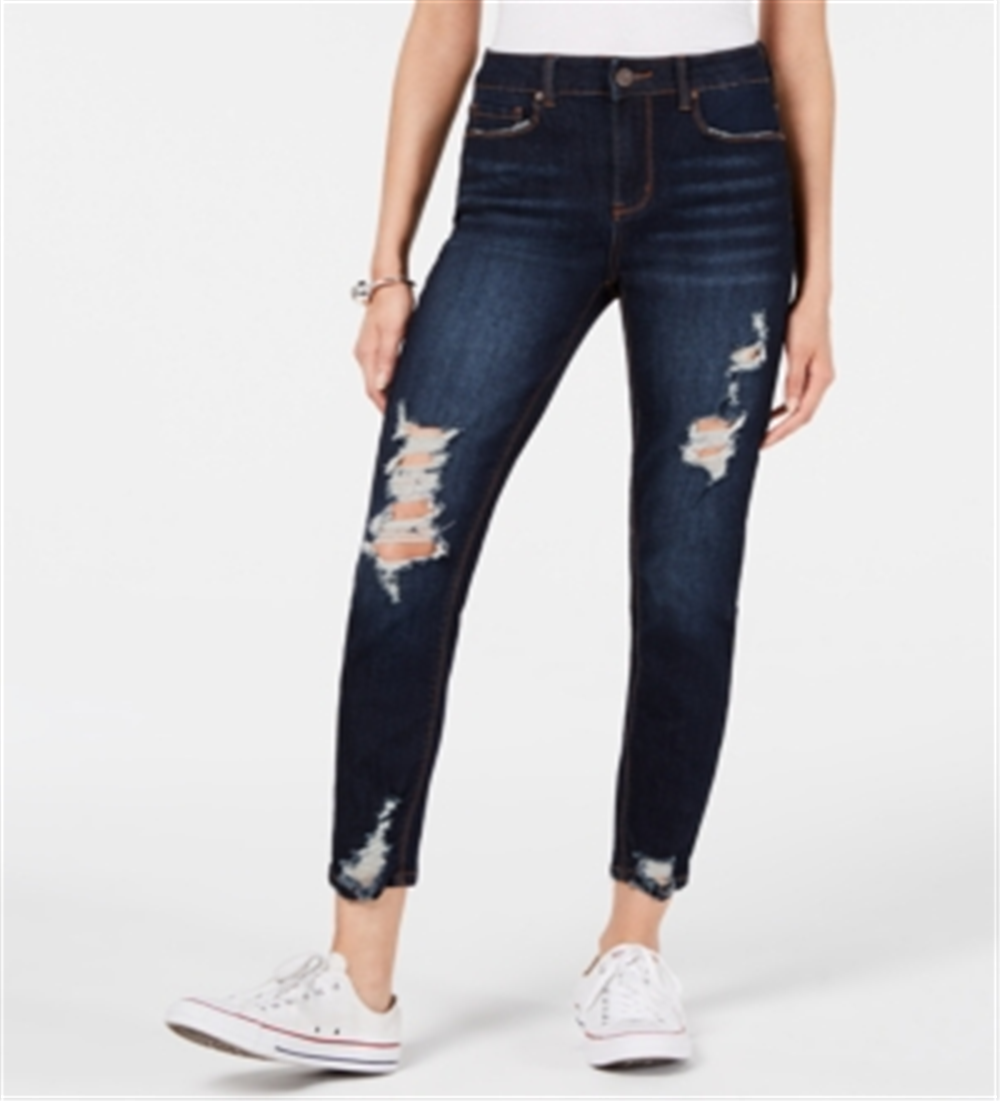 Calças jegging jeans rasgadas Indigo Rein Junior, azul, tamanho 11