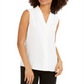 Blusa Calvin Klein Feminina Sem Mangas Gola V Tecido Branca Tamanho P