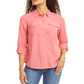 Camisa feminina com botões e botões Charter Club, rosa, tamanho pequeno e pequeno