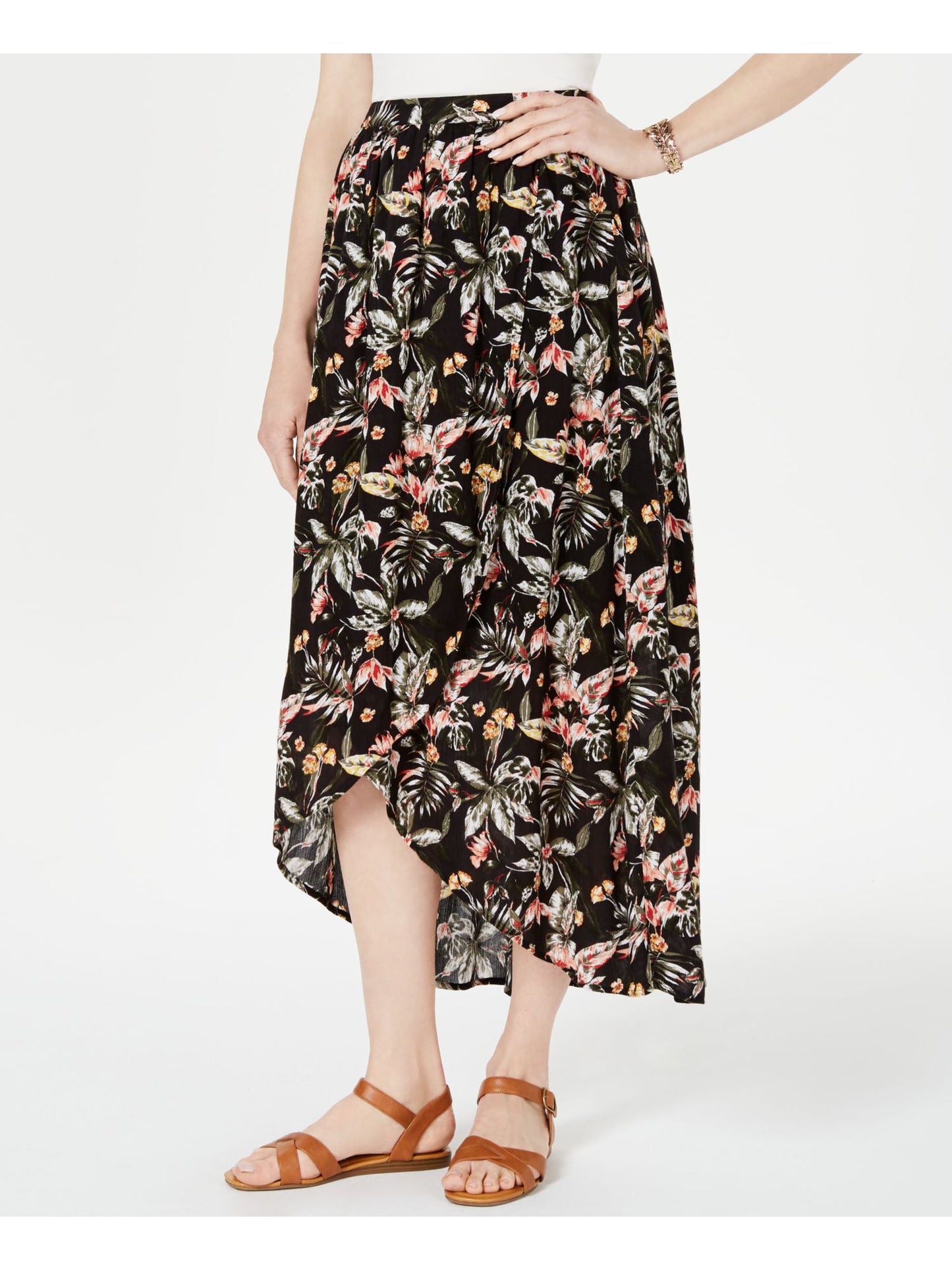 Saia midi estampada estilo &amp; co feminina tamanho pequeno