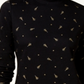 Blusa feminina Karen Scott com estampa de árvore e gola alta, preta, tamanho pequeno P