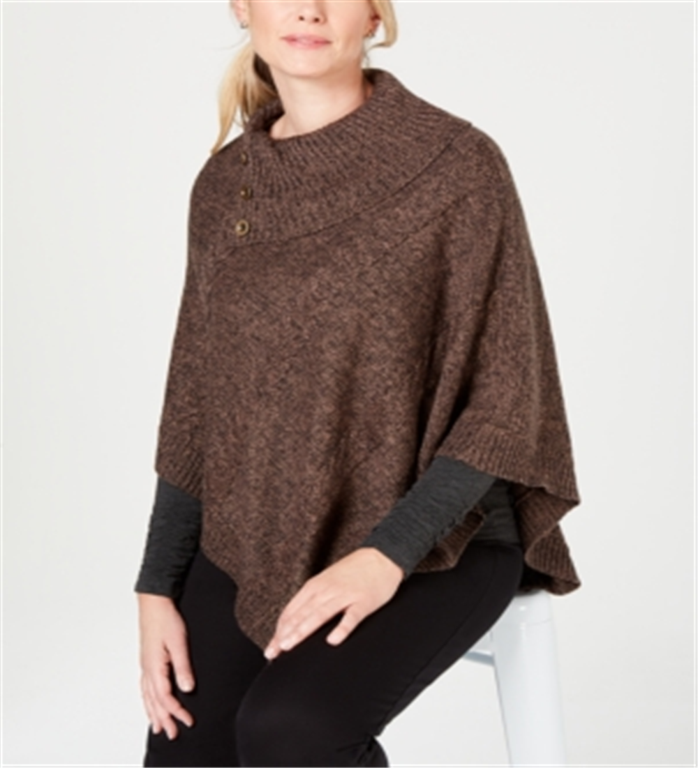 Poncho envelope feminino Karen Scott marrom tamanho P/M