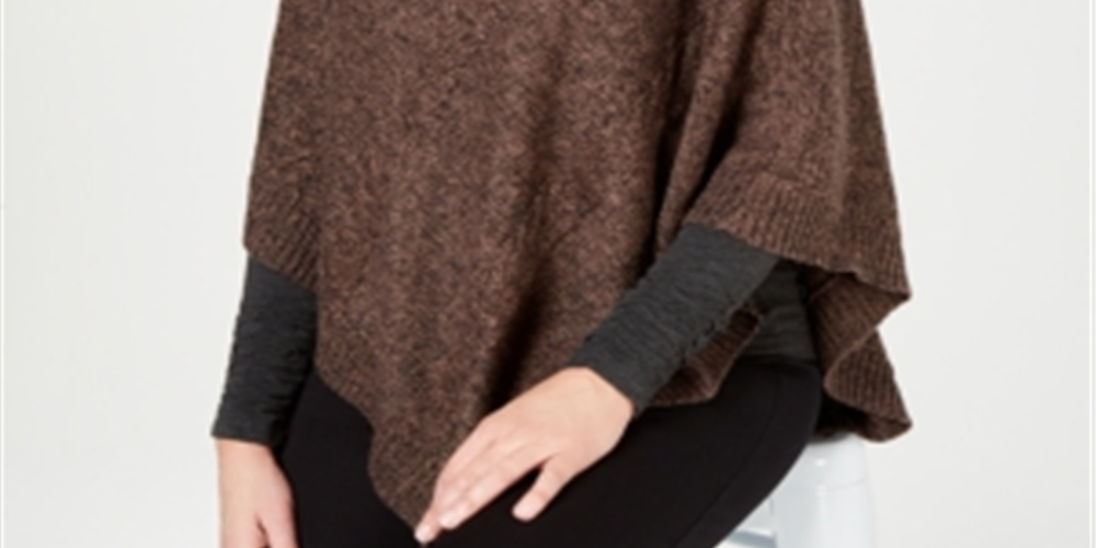 Poncho envelope feminino Karen Scott marrom tamanho P/M