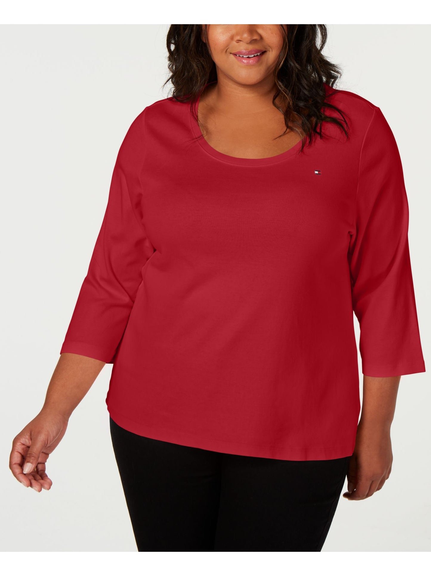 Tommy Hilfiger Blusa Feminina Manga 3/4 Gola Redonda Tamanho 2X