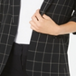 Calvin Klein Blazer Feminino Windowpane Roll Tab Preto Tamanho 16