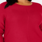 Suéter feminino Alfani com detalhe canelado e botões de pressão, vermelho, tamanho -2XL