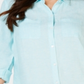 Camisa de linho feminina Charter Club, azul, tamanho X-S
