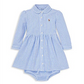 Conjunto de vestido e calça listrada Ralph Lauren para meninas, azul, tamanho 3MOS