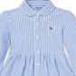 Conjunto de vestido e calça listrada Ralph Lauren para meninas, azul, tamanho 3MOS