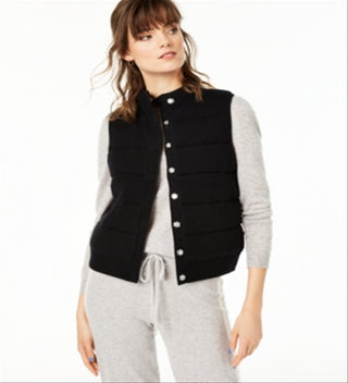 Colete de cashmere feminino Charter Club, preto, tamanho grande