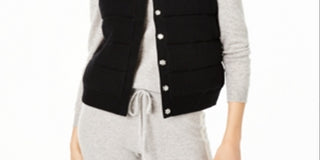 Colete de cashmere feminino Charter Club, preto, tamanho grande