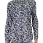Ralph Lauren Feminino Courtenay Estampa Floral Gola Botões Blusa Azul Marinho - Creme Tamanho Médio