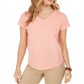 Camiseta feminina estilo &amp; co com decote em V e estampa Burnout, laranja, tamanho P