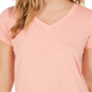 Camiseta feminina estilo &amp; co com decote em V e estampa Burnout, laranja, tamanho P