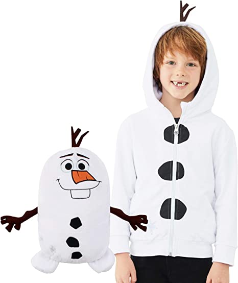 Cubcoats Olaf Frozen 2 em 1 infantil, moletom com zíper clássico transformador e pelúcia macia, branco