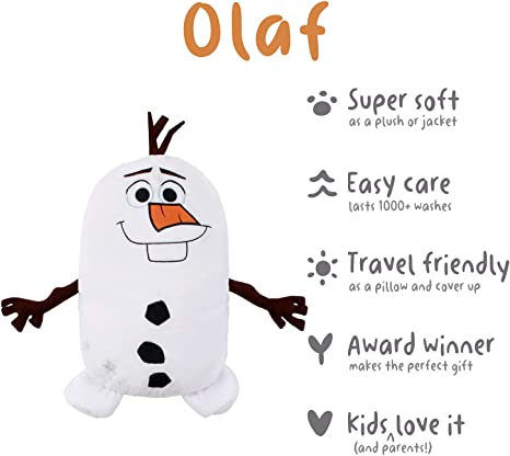 Cubcoats Olaf Frozen 2 em 1 infantil, moletom com zíper clássico transformador e pelúcia macia, branco