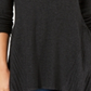 Suéter plissado alto e baixo feminino Style &amp; Co, cinza e preto, tamanho pequeno P