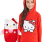 Cubcoats Hello Kitty 2 em 1 Transformando Pulôver com Moletom com Capuz e Pelúcia Macia Vermelho